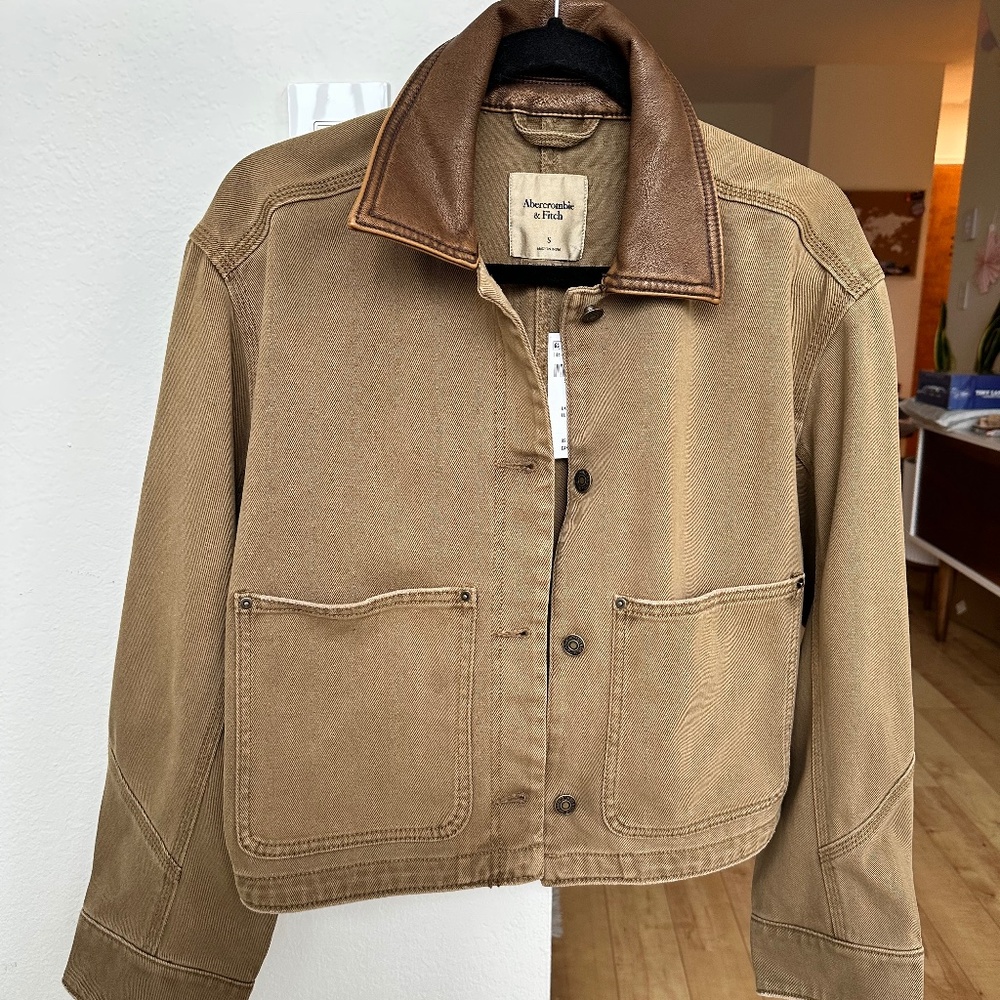Abercrombie Short Twill Barn Jacket (Leather collar)